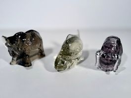 3 Kosta Boda / Svenskt Glas WWF Tierfiguren