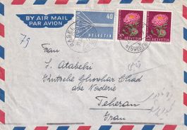 Luftpost-Brief Basel nach Teheran (Persien) 1958/59