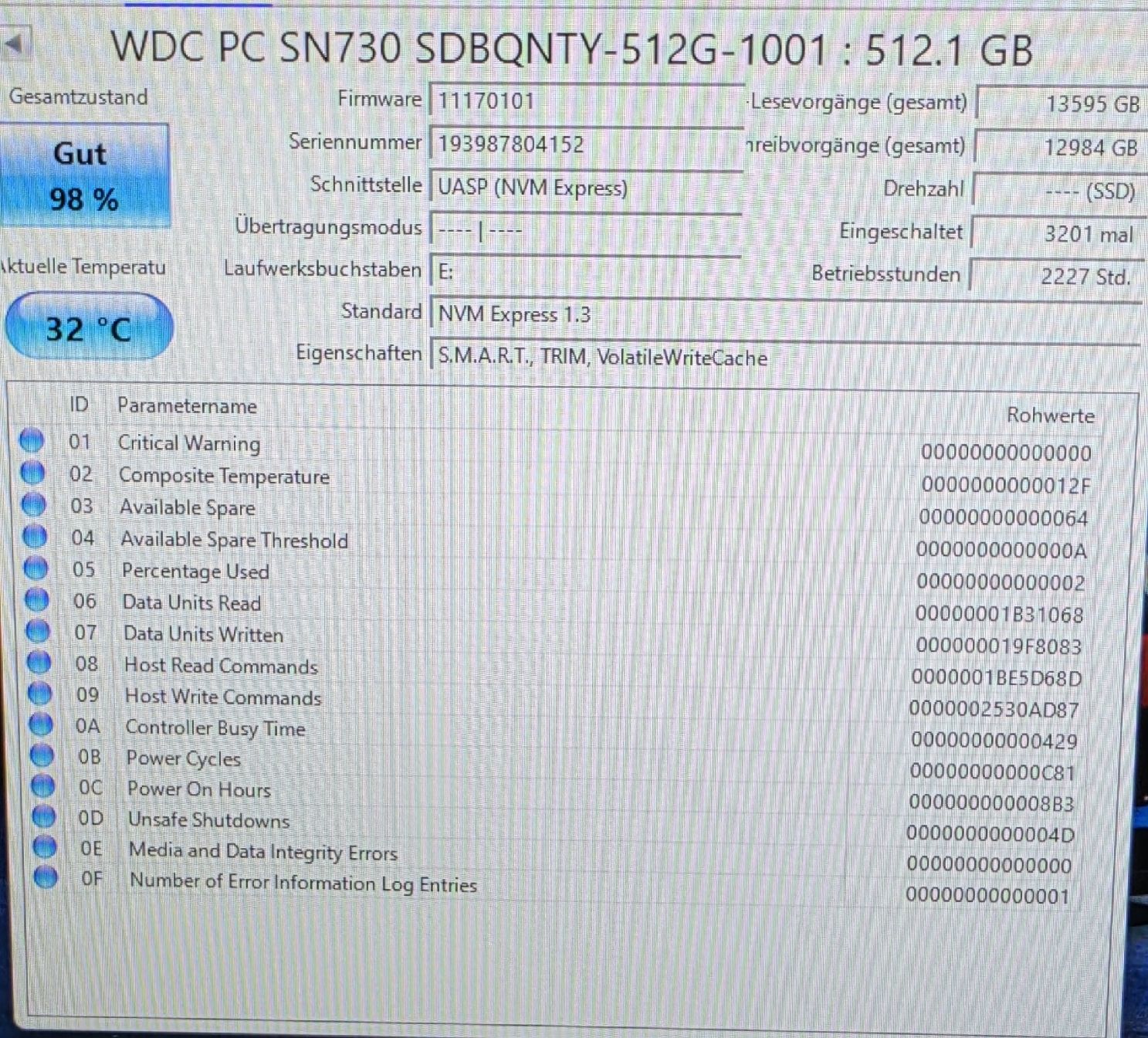 Western Digital Disques durs: m.2 ssd  512gb WesternDigital – D'occasion à Chur par B58tech 1