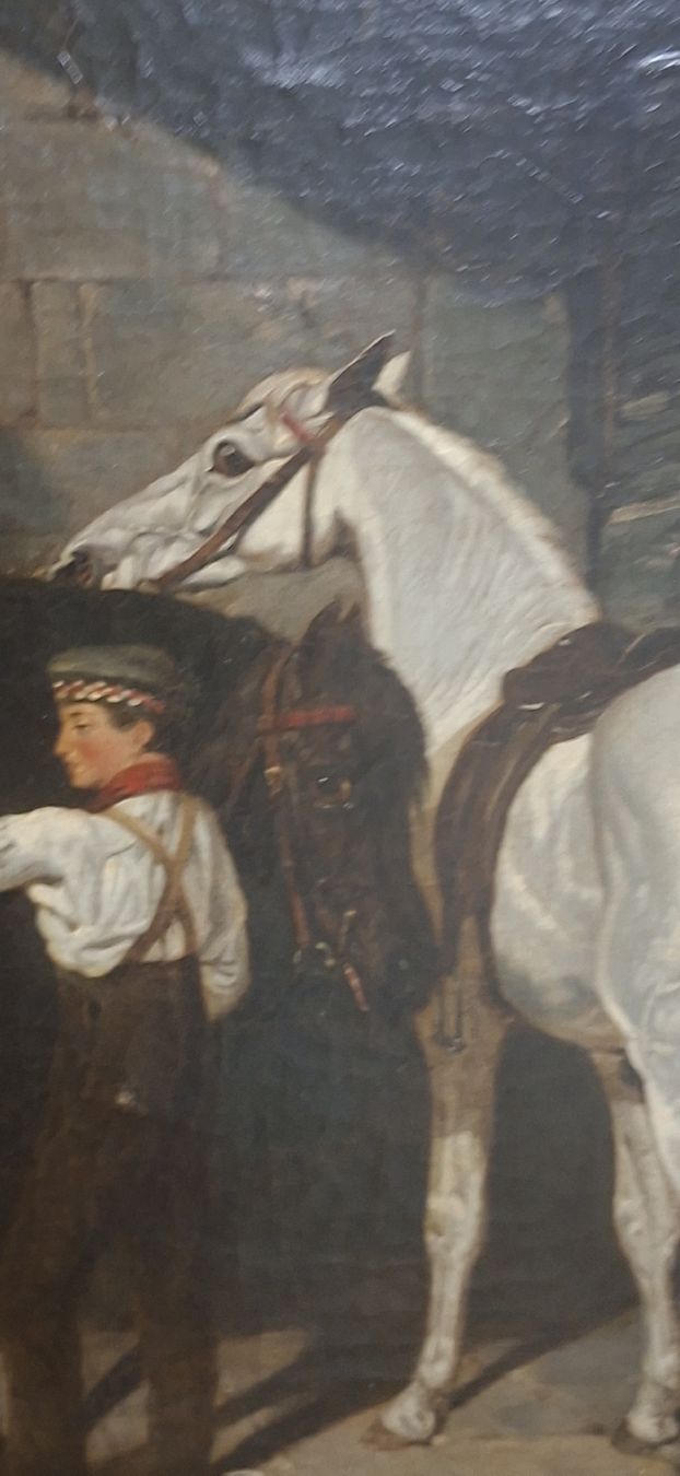 Dipinti: Ölgemälde H.H. Armstead "Stallszene mit Pferden" 1854 . – Usato da Dübendorf venduto da Babyl2945 2