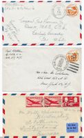 USA 3 COVER AIR MAIL FLUGPOST 1942 1947 1948