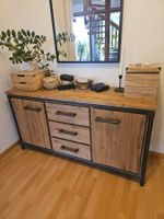 Kommode / Schrank Industrial Look, robust Achazie / Metall
