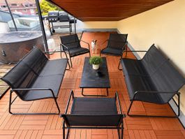 Set mobili da giardino 5 pezzi nero usato buono