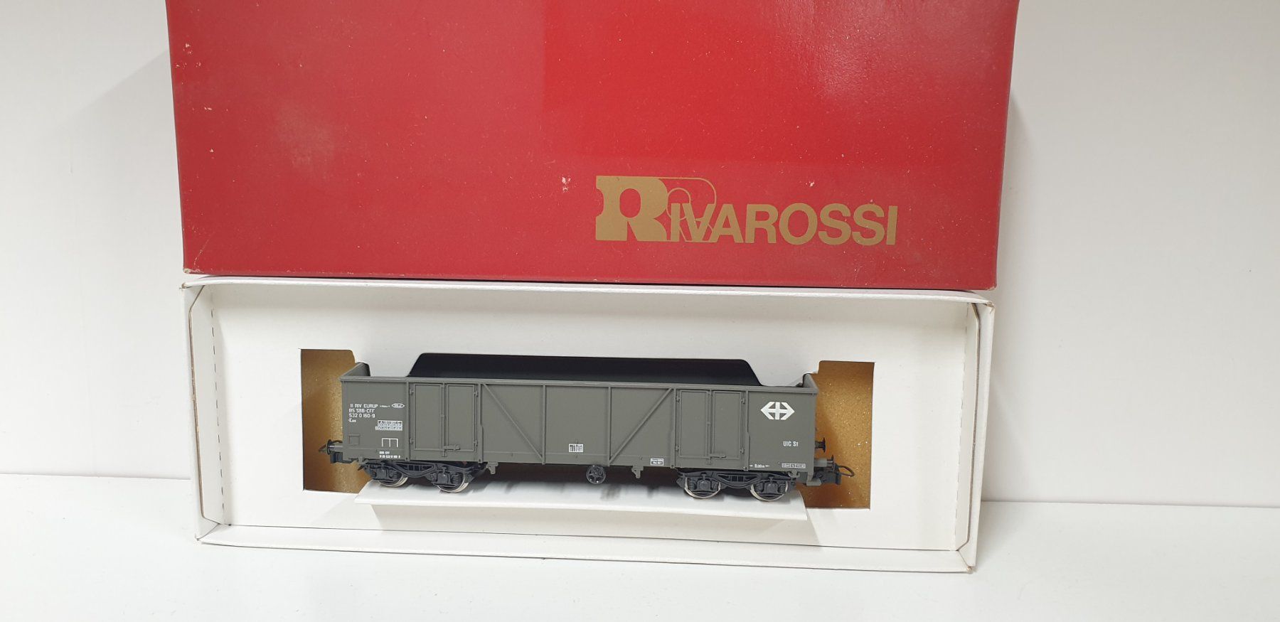 Rivarossi Modellini di ferrovie: Rivarossi SBB Güterwagen Eaos H0/DC 2415 – Nuovo e nell'imballaggio originale da Neuenhof venduto da ludovicco