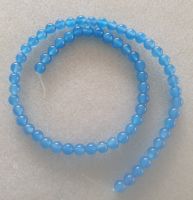 Blauer natürlicher Achat, 1 Strang, 6 mm Perlen