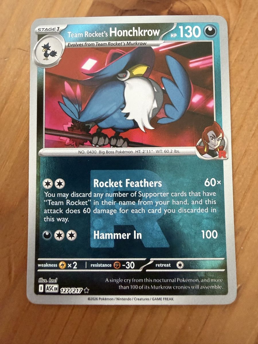 Pokémon Carte collezionabili: Team Rocket's Honchkrow (ASC127) – Nuovo (secondo la descrizione) da Vevey venduto da Matx