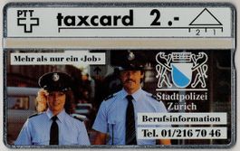 2.- Stadtpolizei Zürich - seltene Kunden Taxcard
