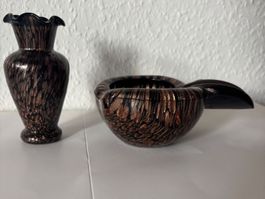 Murano Glas Aschenbecher Apfel Design& klein Vase H10cm Nr16