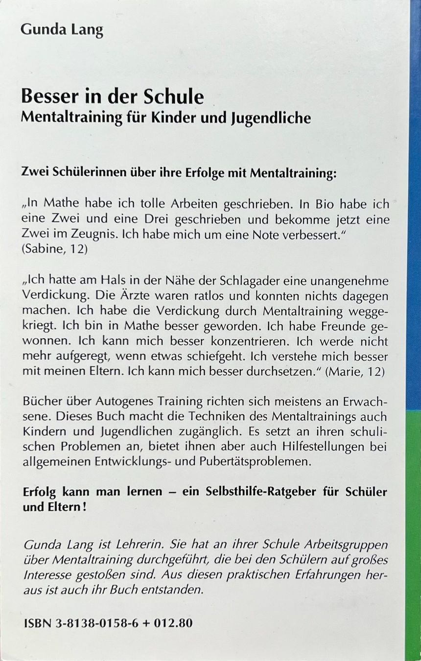 Libri: Buch - Besser in der Schule / Mentaltr. – Usato da Leimbach TG venduto da manu-tg 1