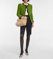 SAINT LAURENT Vesper Slingback Pumps Green Pink Tweed, 38