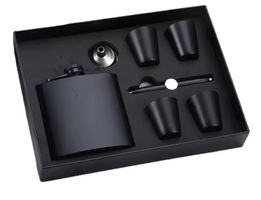7 Unzen tragbare Flagon Flachmann Set Black ! Neu