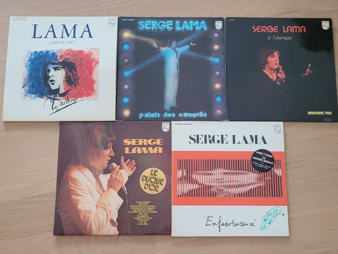 Dischi in vinile: 4 DLP + LP  Serge Lama – Usato da Martigny venduto da MZ-67