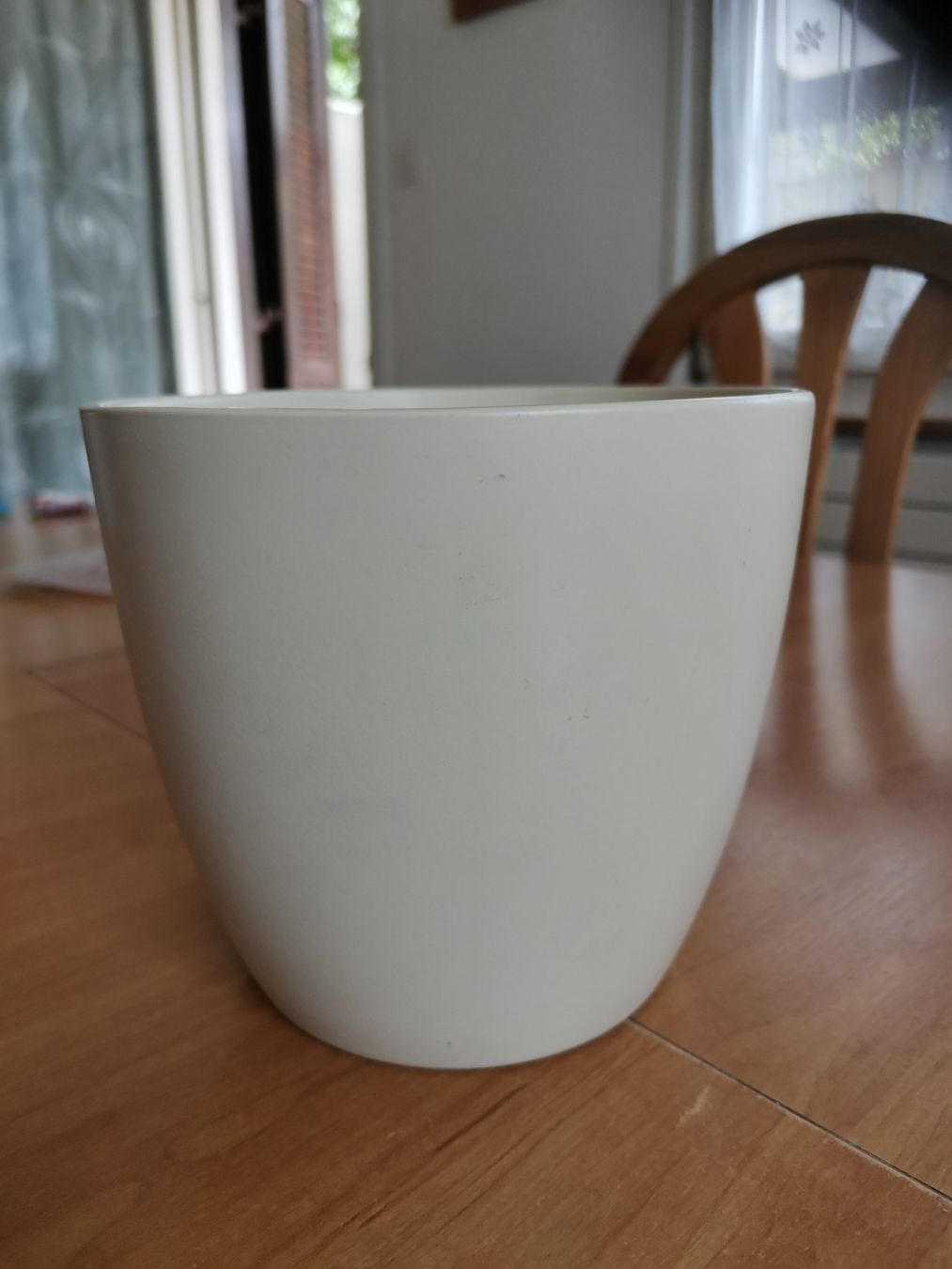 Blumentöpfe: Blumentopf scheurich weiss / beige, H12cm, D13cm – Gebraucht aus Füllinsdorf von Panama75 1