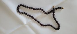 Granatkette, Vintage Halskette, Dunkelrot, Top Zustand
