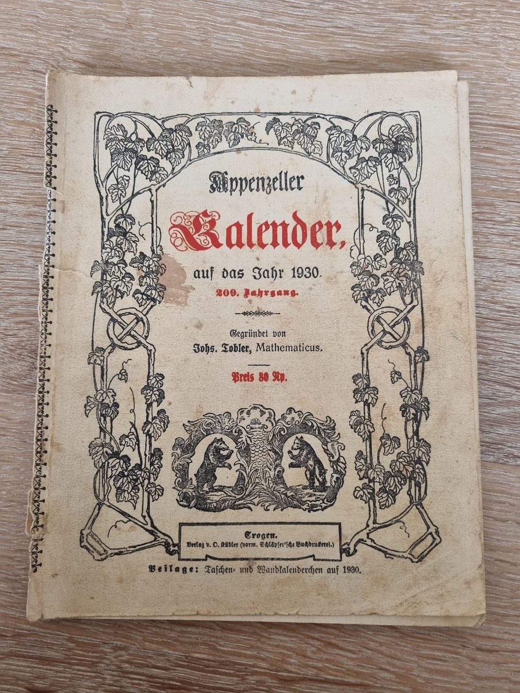 Calendari: 10 Appenzellerkalender antic 1930-1939 – Usato da Abtwil SG venduto da danikari 1