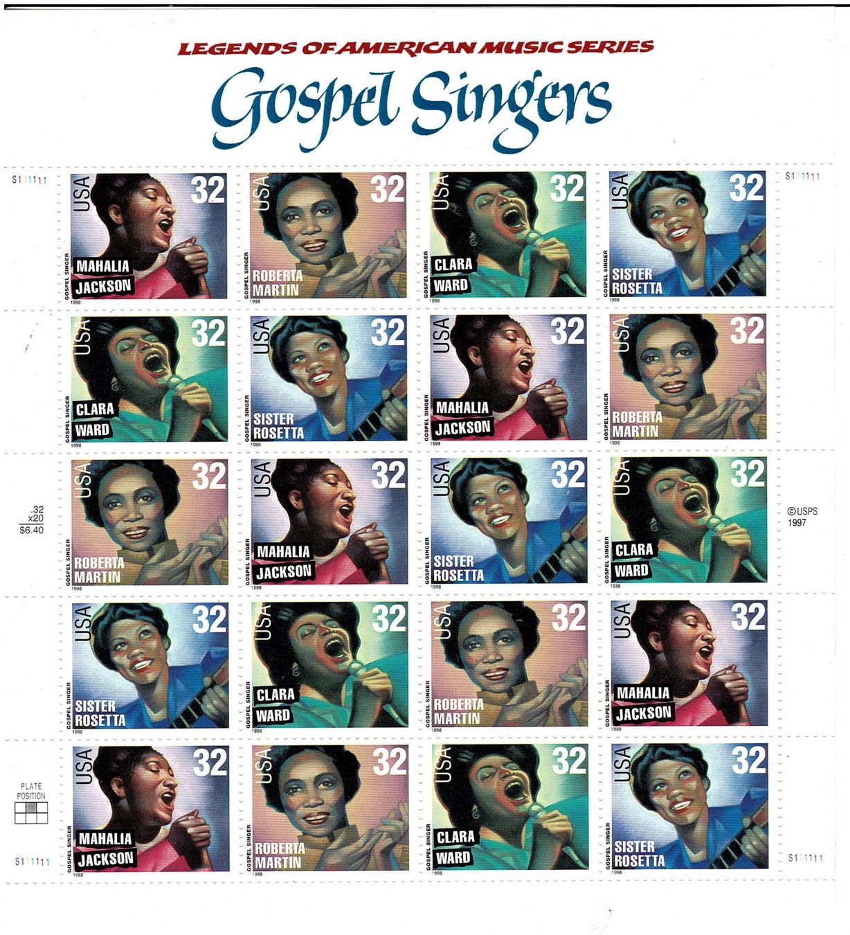 Alle Briefmarken: USA Gospel Singers 1 KB ** – Neu (gemäss Beschreibung) aus Lausanne von Whorvath