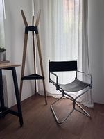 Lafuma Midcentury Director Chair Designerstuhl Chrom Leder