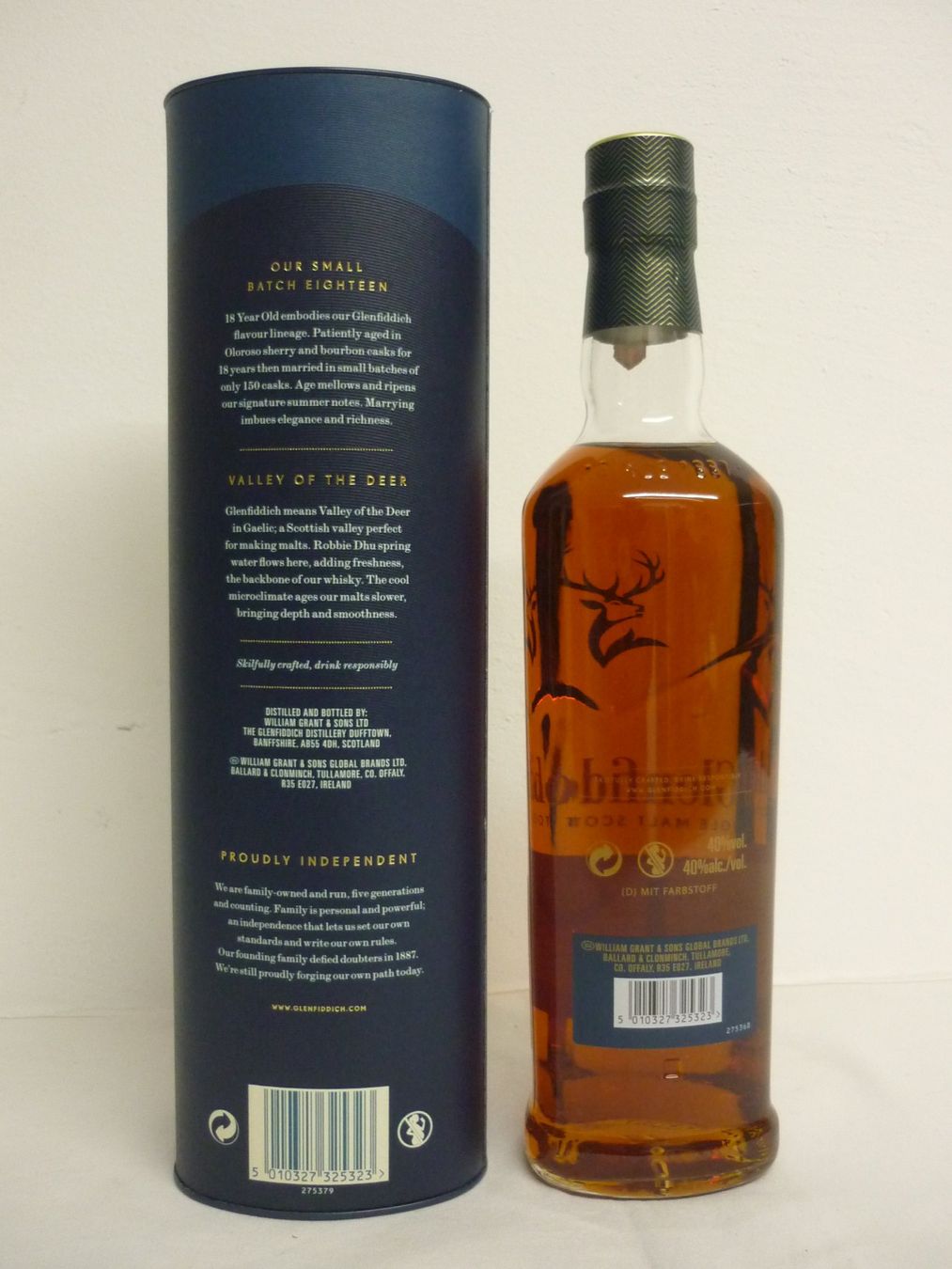 Glenfiddich Bevande alcoliche: Glenfiddich 18 Small Batch - Singel Malt Scotch Whisky – Nuovo e nell'imballaggio originale da Maienfeld venduto da John13 1