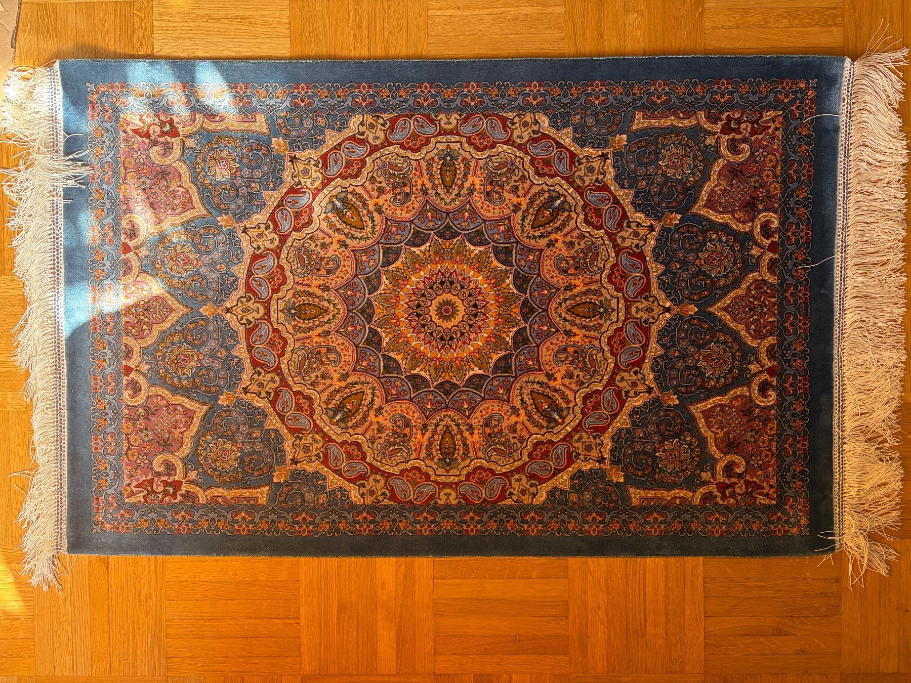 Tappeti: Perserteppich, blau, Seide, NEU – Nuovo e nell'imballaggio originale da Zürich venduto da coa_hlm9 5