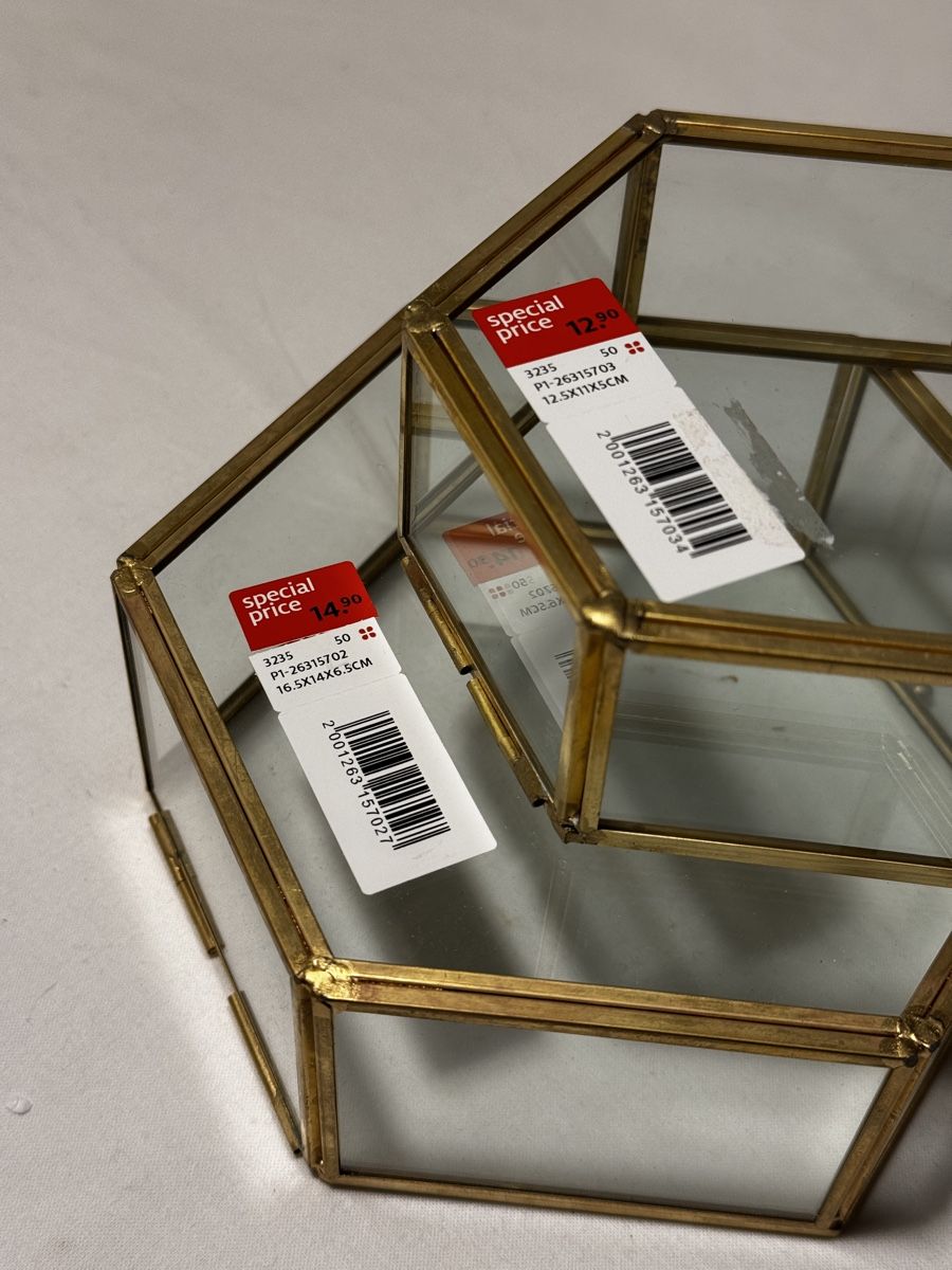 Portagioie: 12 Vintage Glasboxen/ Schmuckkästchen – Nuovo e nell'imballaggio originale da Stüsslingen venduto da leo_nzh6 7