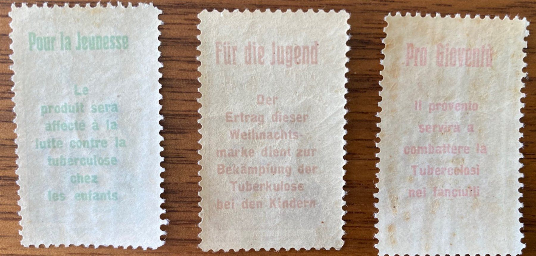 Tutti i francobolli: Pro Juventute Vorläufer 1912, I - III, De, Fr, It. – Usato da Aedermannsdorf venduto da Sennahoy11 1