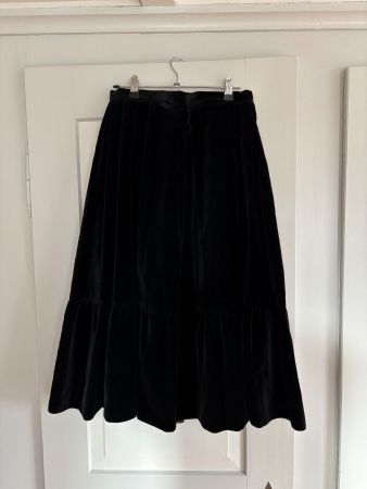 Elegante Vintage Samt Rock - Schwarz, Grösse S-M