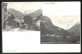 Lavey-Village, carte à deux images, vers 1900