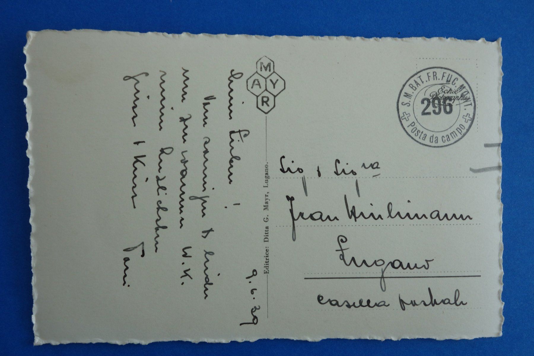 Cartoline postali: BIRONICO - Gesamtansicht - 1939 - posta da campo – Usato da Ibach venduto da Ibanto 2
