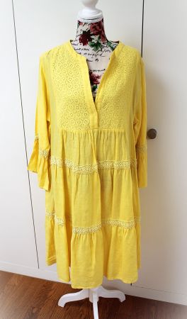 Sommerkleid von ANGOOR mit Spitze, gelb, Grösse 44