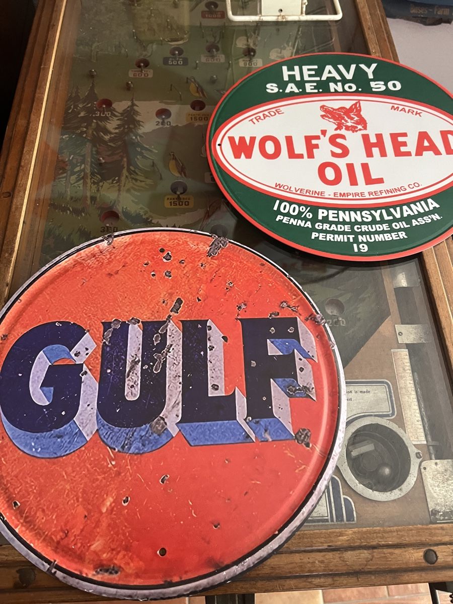 Insegne: Gulf & Wolf's Head, 2 Blechschilder – Nuovo e nell'imballaggio originale da Mellingen venduto da Oelquelle 4