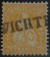 CH - Sitz. Helvetia - Zst. Nr. 32 - Stabstempel Wichtrach