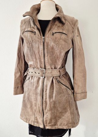 JACKE MANTEL TRENCHCOAT LEDERJACKE S 36 MILESTONE LEDER TOP
