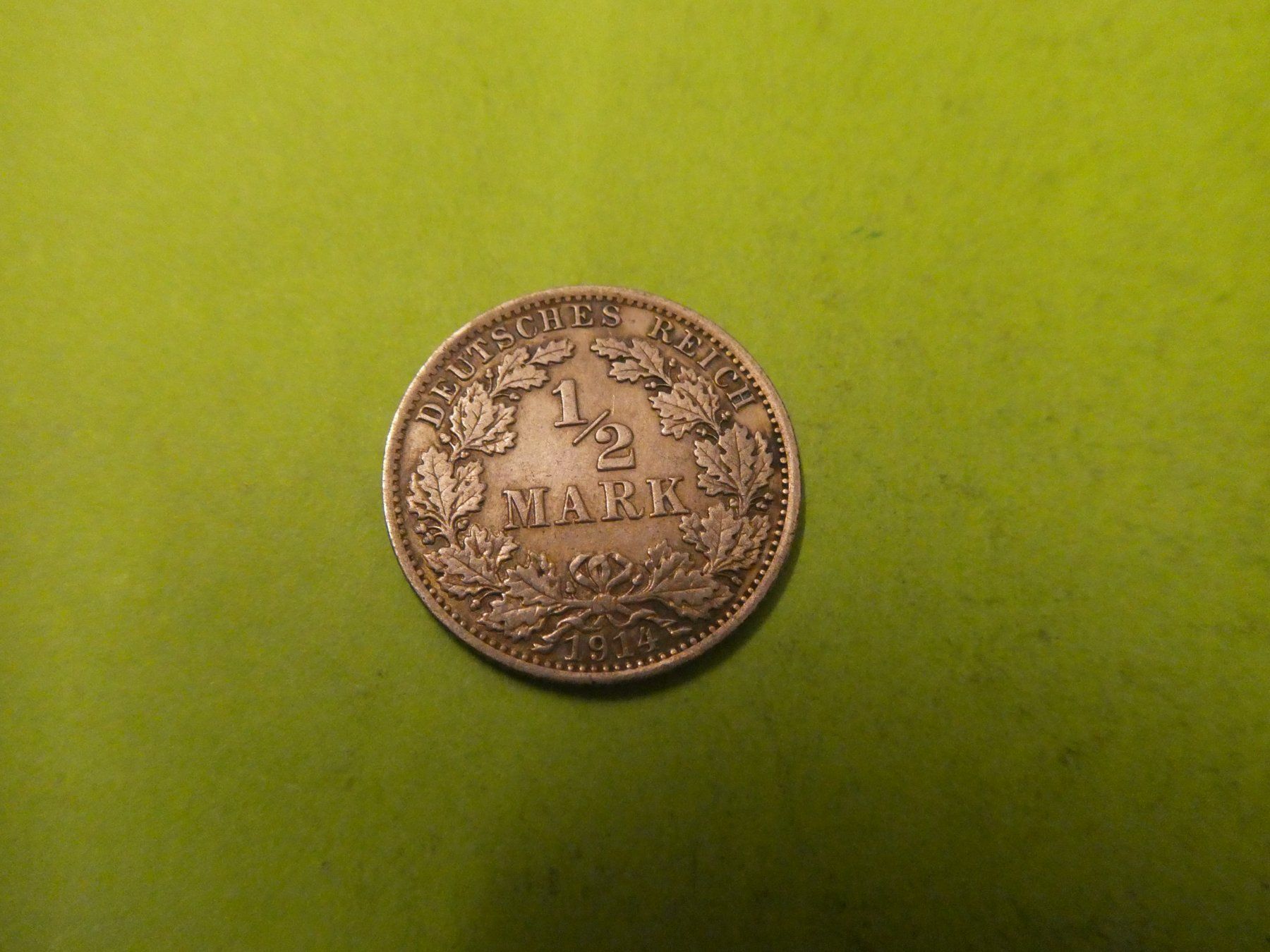 Tutti le monete: Dt. Reich 1914 A, 1/2 Silbermark – Usato da Hinterforst venduto da Rohusri