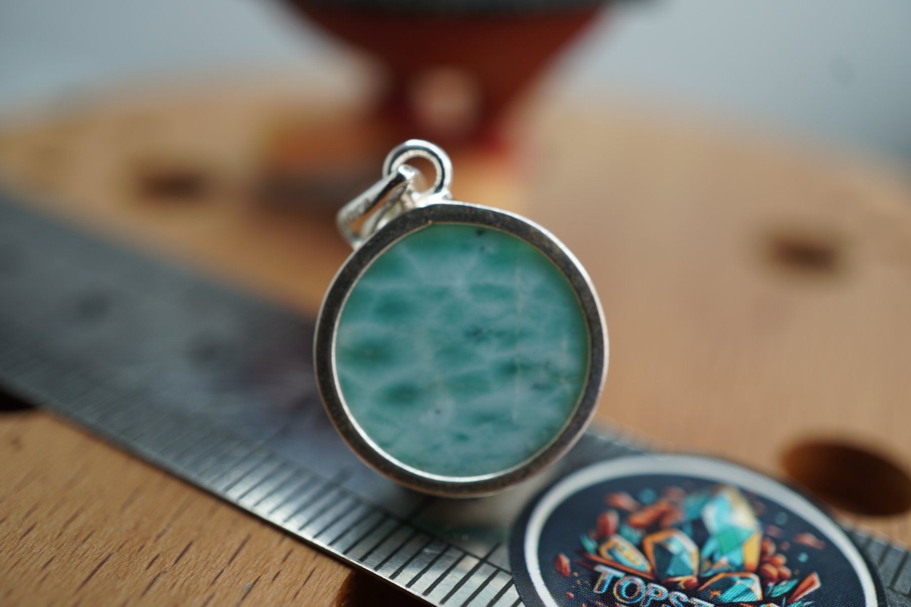 Pendentifs: Larimar Rund    Silber 925 Silber  Anhänger – Neuf avec emballage d'origine à Eschenbach SG par topstone 6