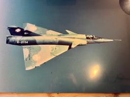 Mirage 3 Poster der Schweizer Armee auf Metall