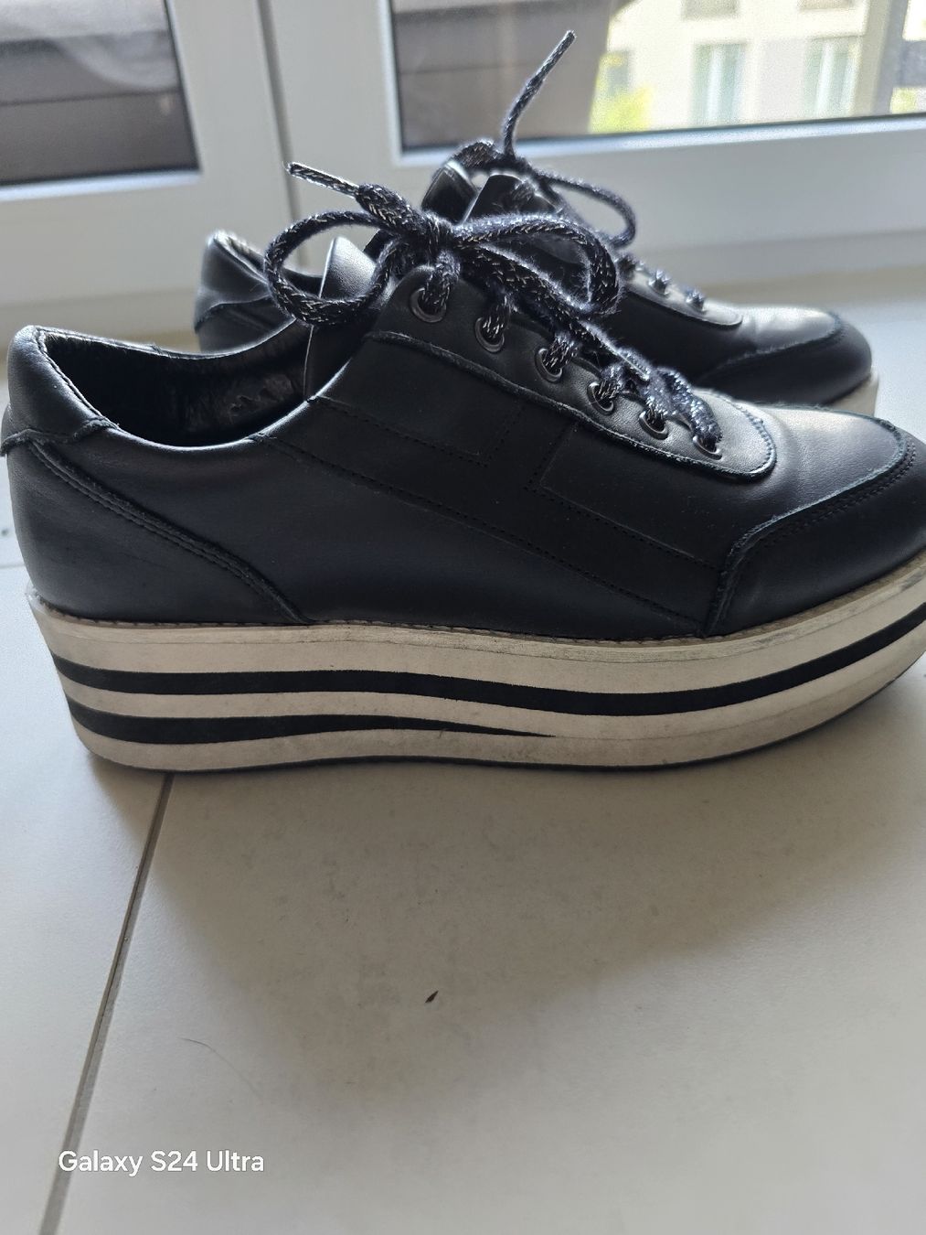 Alba Moda Damenschuhe: Schwarze Leder Plateau Sneaker Gr. 38 – Gebraucht aus Kloten von Salentina64 1