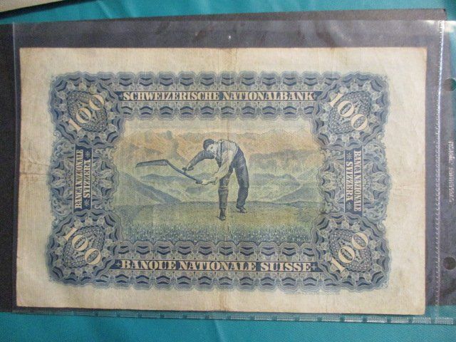 Banknoten: Billet 100.- Fr 1924  Superbe qualité – Gebraucht aus Lovens von Jelmi 1