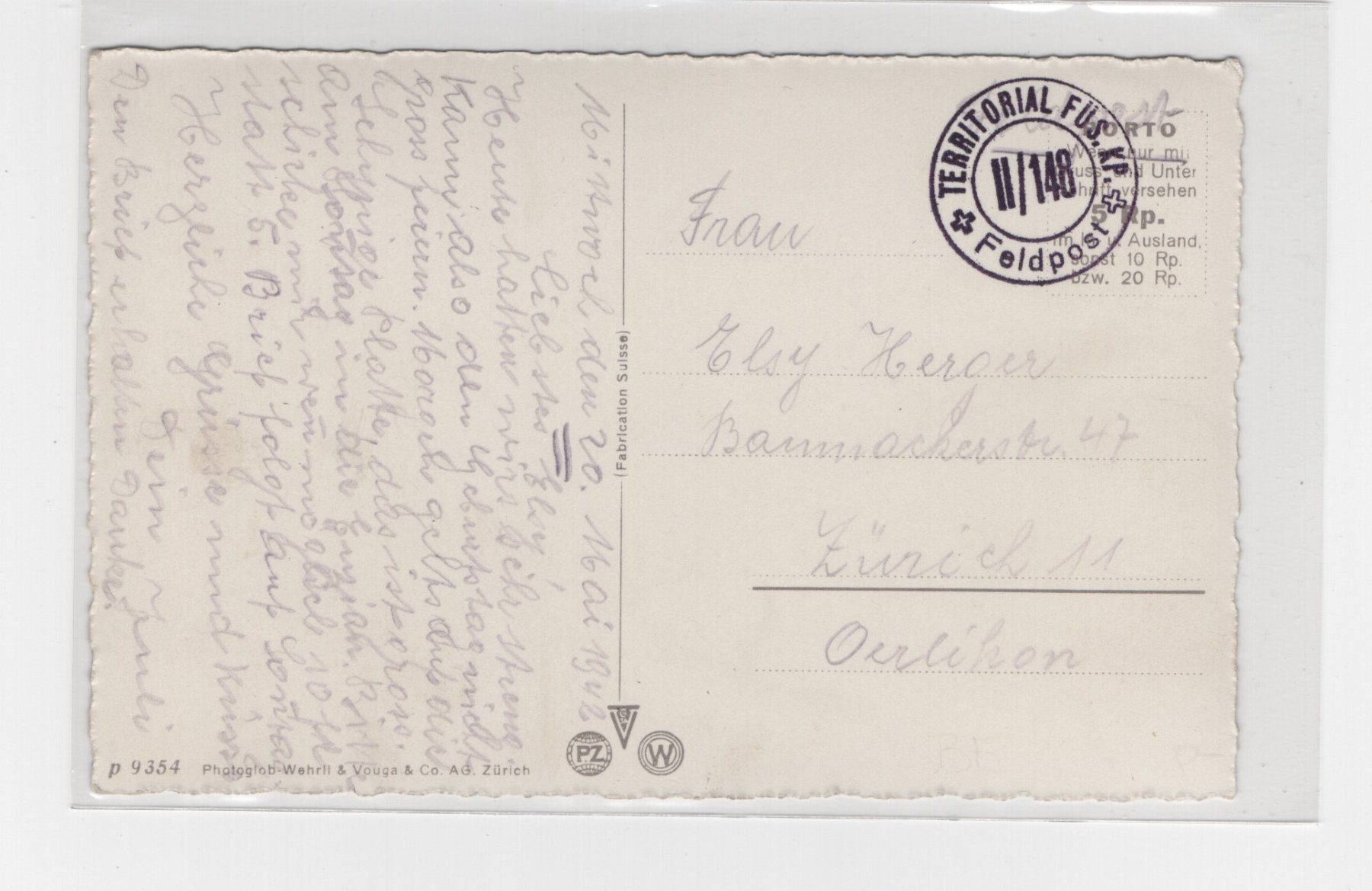 Cartoline postali: Ansichtskarte 20.V.1942 Militär grüsse mit Feldpost Stempel – Usato da Gordola venduto da tist