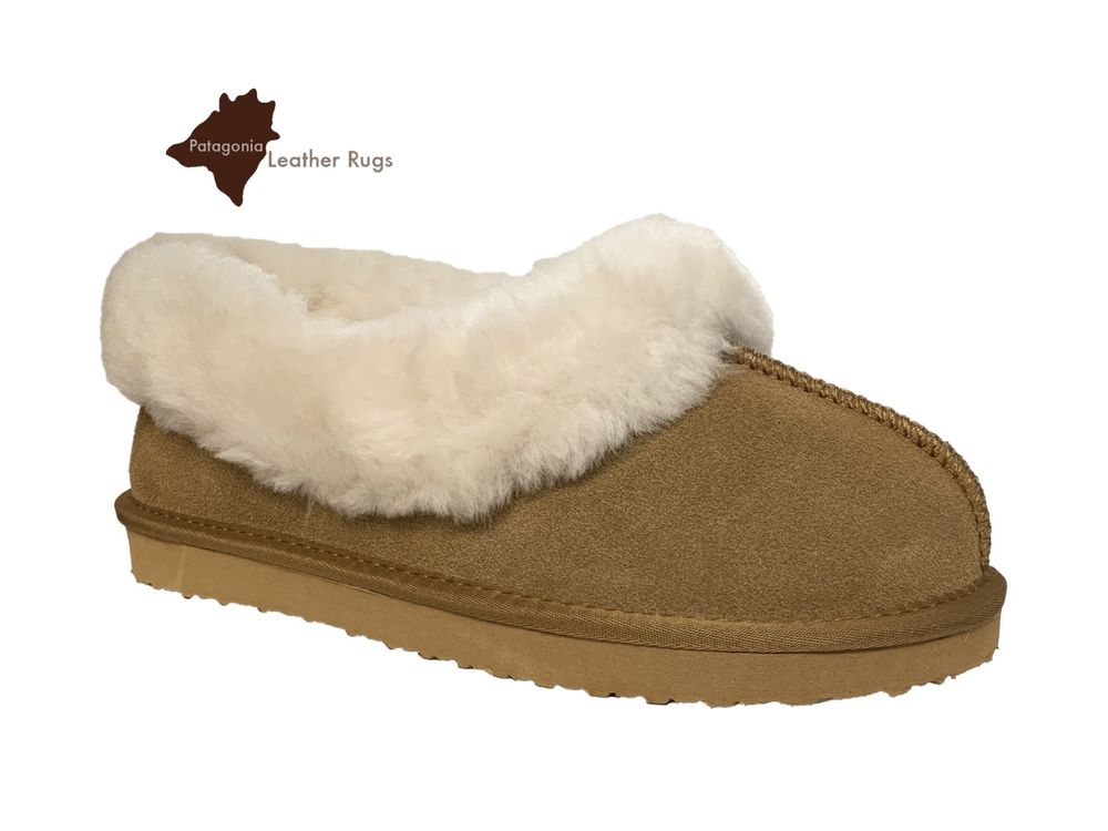 Mit Lammfell gefütterte Leder Hausschuhe | Kaufen auf Ricardo