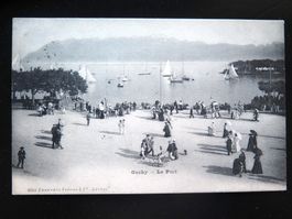 (p) OUCHY Le port, belebt, 1903. Gelaufen
