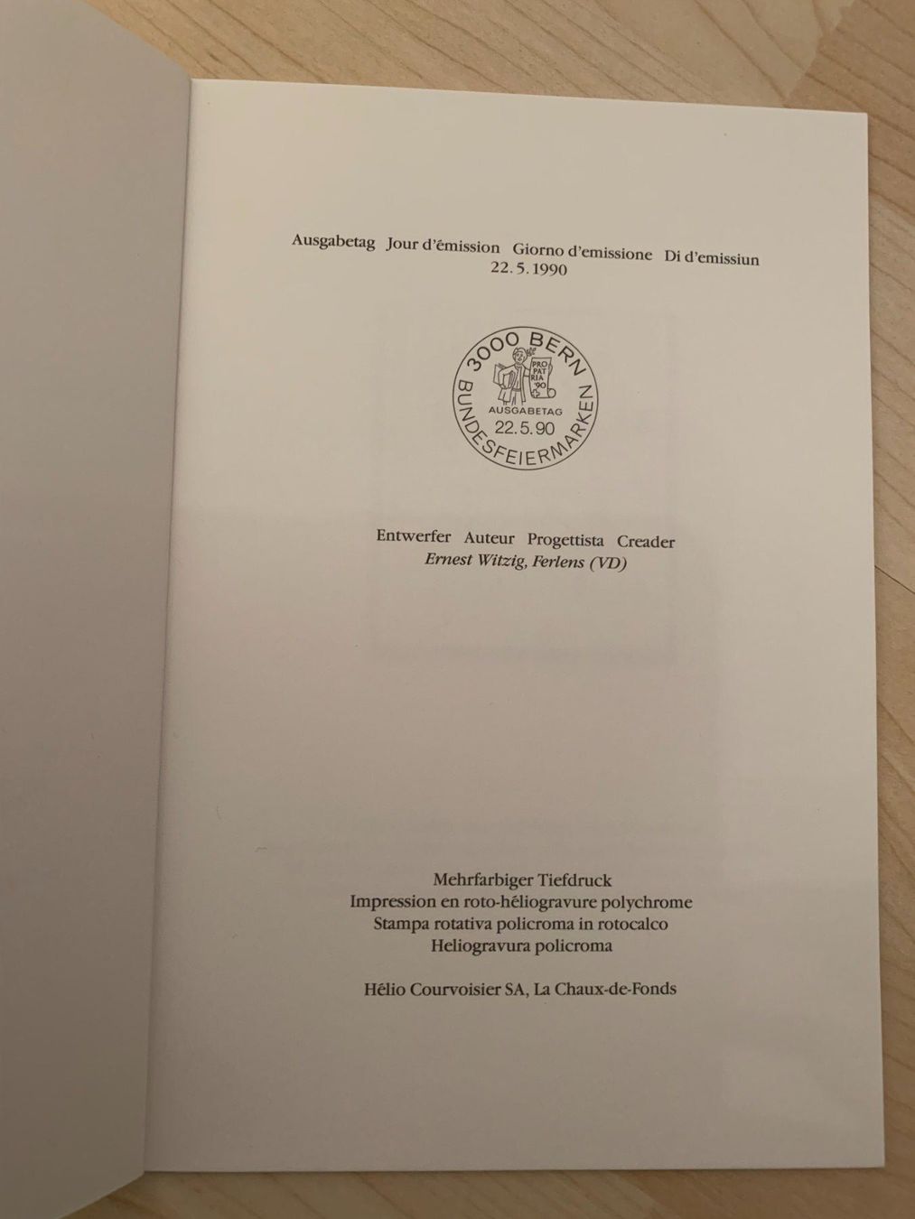 Tutti i francobolli: FDC-PTT-Heft Pro Patria 22.5.1990 – Nuovo (secondo la descrizione) da Landquart venduto da interesse63 3