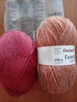fischer Feinstrick Wolle Baumwolle Polyacryl rot/braun 200g