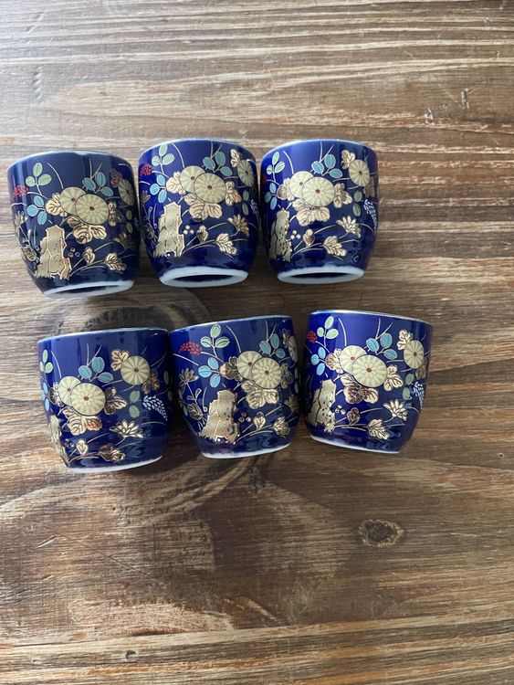 Lot De 3 Tasses à Saké Japonaises Vintage Hakusan - Porcelaine Blanche