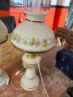 Tischlampe Keramik weiss floral H 45cm guter Zustand
