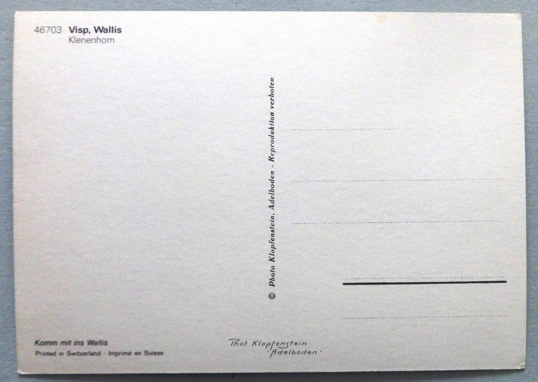 Cartes postales: Visp, Klenenhorn – D'occasion à Fétigny par Billy2miny 1
