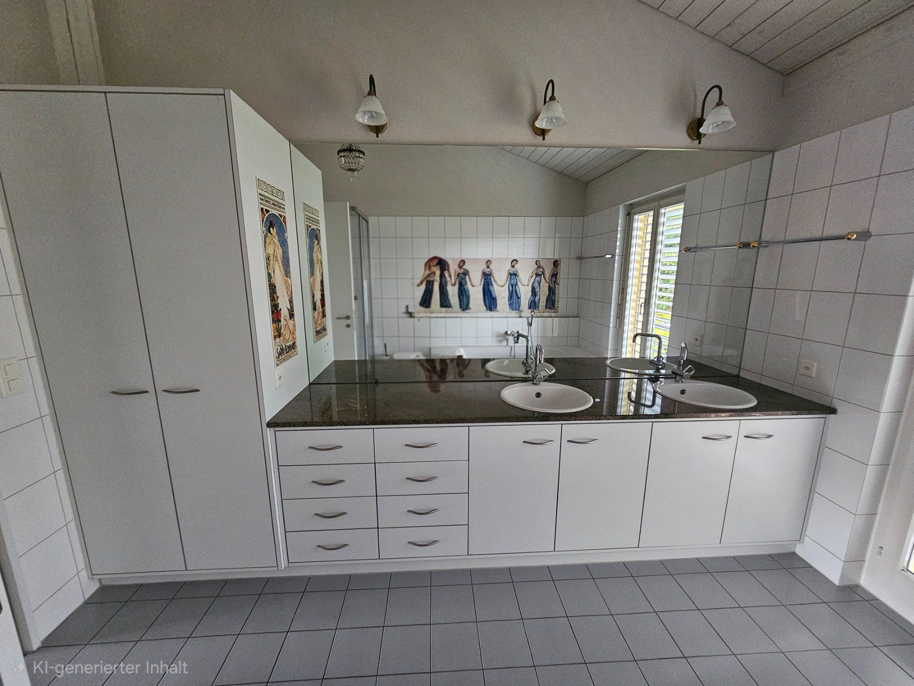 Mobili per bagno: Badezimmermöbel Doppelwaschtisch Schränke weiss Abdeckplatte – Usato da Trimbach venduto da daenu1965