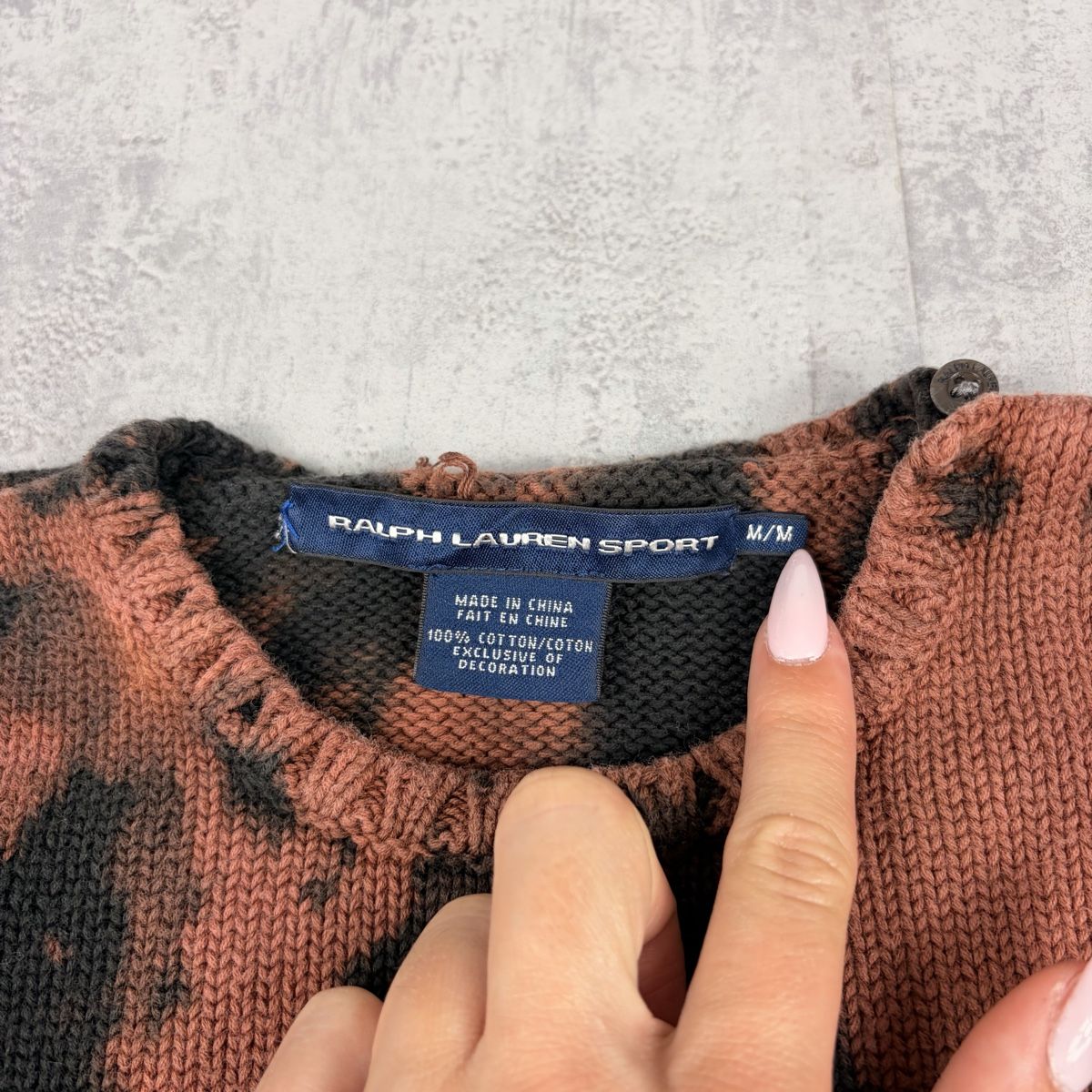 Ralph Lauren Pulls & Sweat-shirts: Pull Ralph Lauren tie-dye rouille et noir - Taille M – D'occasion à Neuchâtel par aliceguins 3