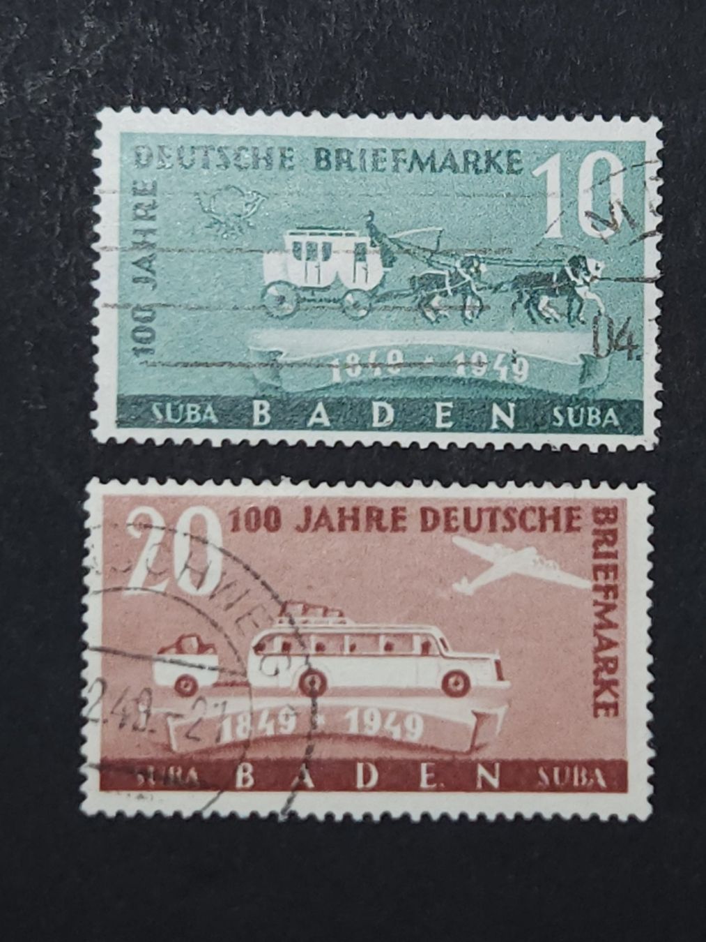 Tutti i francobolli: Franzö Zone Baden Mi-Nr. 54-55 Gestempelt – Usato da Kriens venduto da Nidfeld45