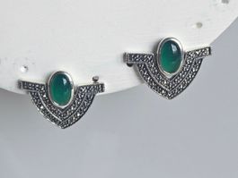 Ohrstecker aus Silber mit Chalzedon