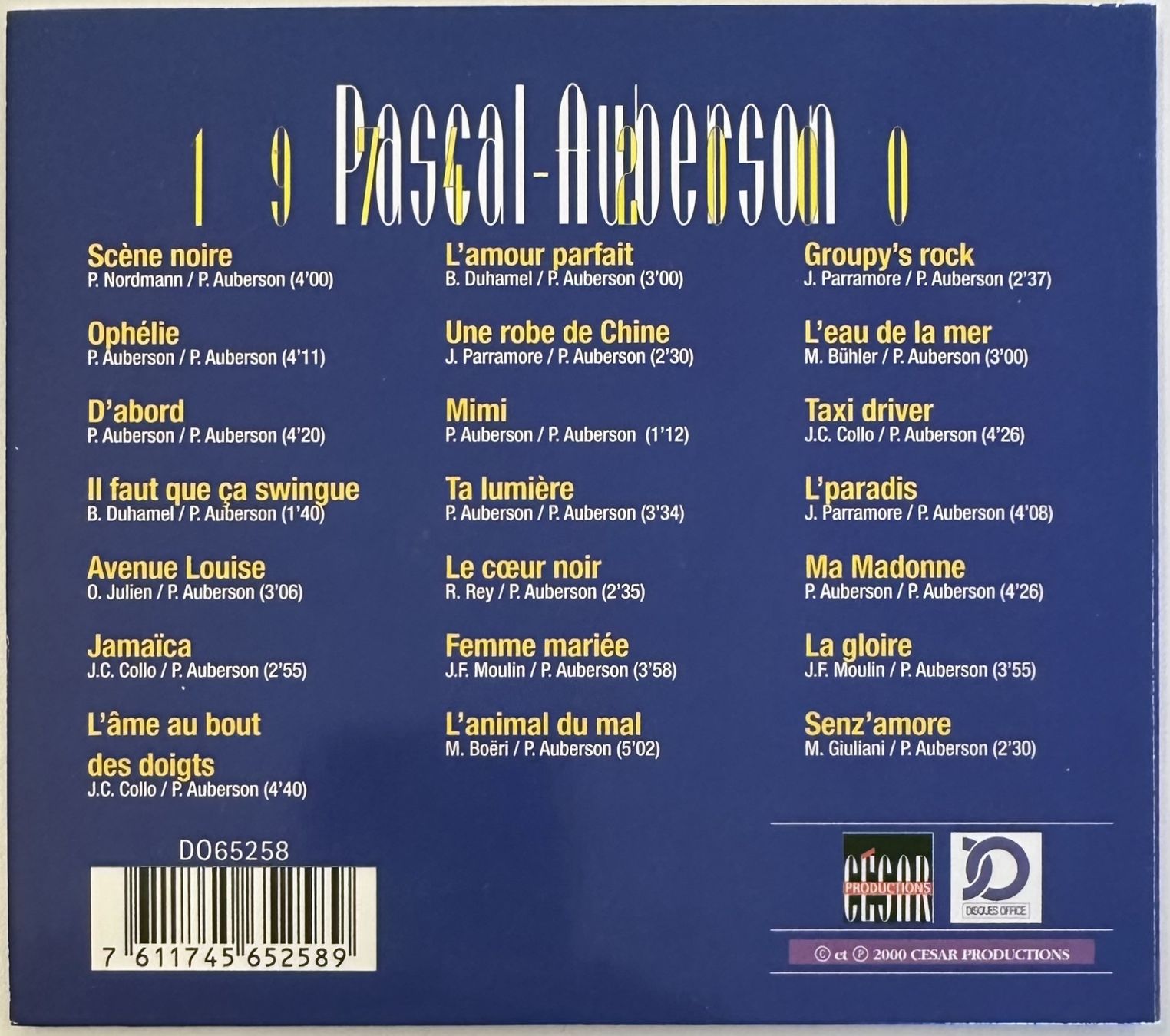 CDs: Pascal Auberson - Aubersong - 1974-2000 – Gebraucht aus Martigny von jereq 1